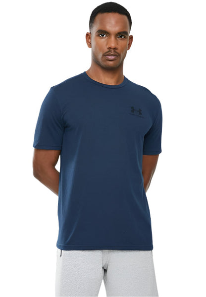[1326799408L] Under Armour Mens Golf Shirt | Sportstyle Logo LC SS (Navy, L)
