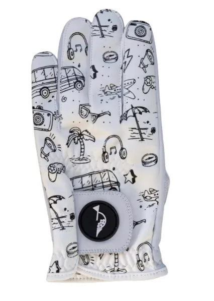 Hooked Mens Golf Gloves | Doodle Print