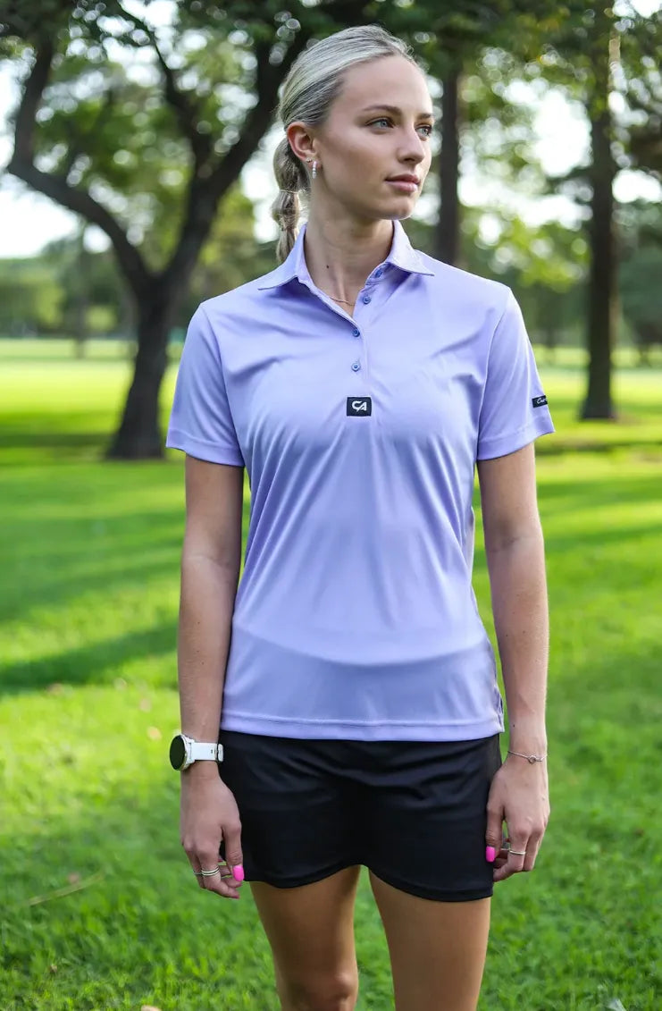 Custom Apparel Womens Golf Shirt | Iconic | Lavender