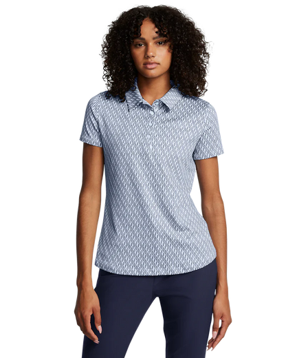 Under Armour Womens Golf Shirt | Playoff 3.0 Printed | Blue