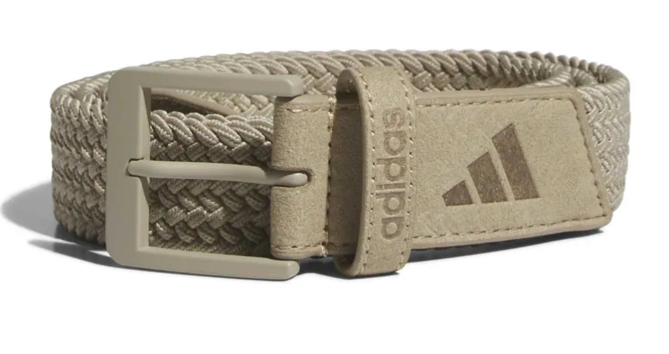 Adidas Mens Golf Belt | Performance Braided Stretch | Brown