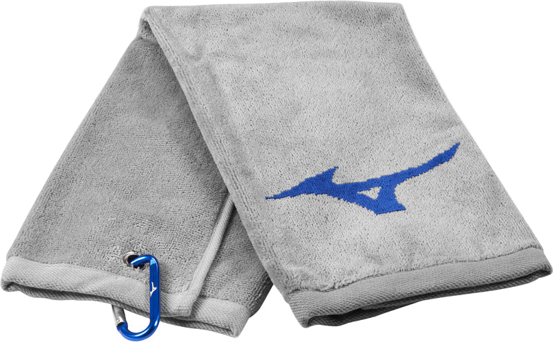[3000008-36] Mizuno Golf Towel | RB Tri Fold (Grey/Blue)