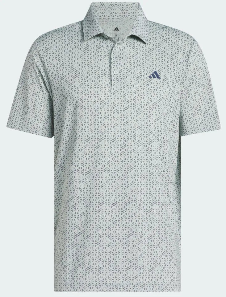 Adidas Mens Golf Shirt | Ultimate Polo | Mesh Print | Sage