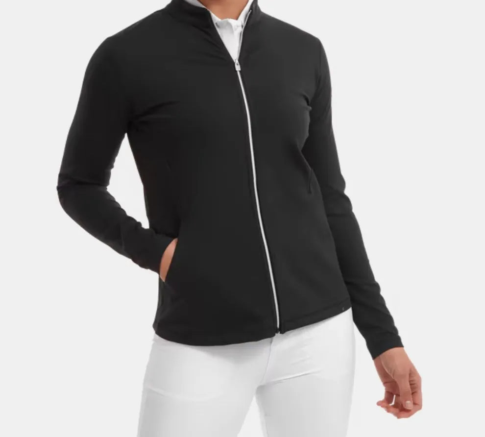 Footjoy Womens Golf Jersey | EU Full Zip Midlayer | Black