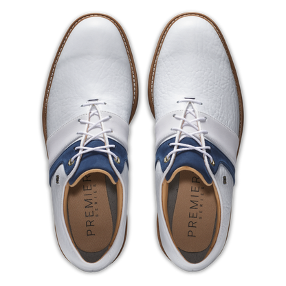 [54534070W] Footjoy Mens Golf Shoes | Premiere Series Packard LX | White-Navy 8e (7)