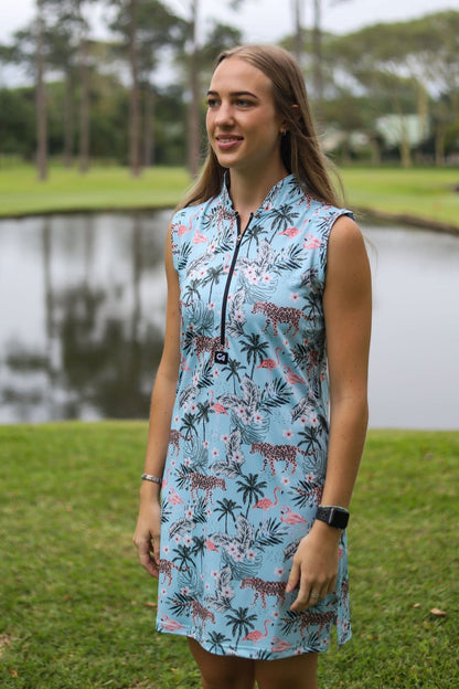 [CADTTL] Custom Apparel Womens Dress | Funky (Tropical Turquoise, L)
