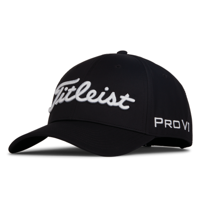 [TH25ATPE-01] Titleist Mens Golf Cap | Tour Performance (Black/White)
