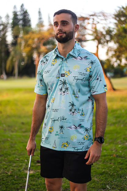 Custom Apparel Mens Funky Golf Shirt | Tropical Vibes