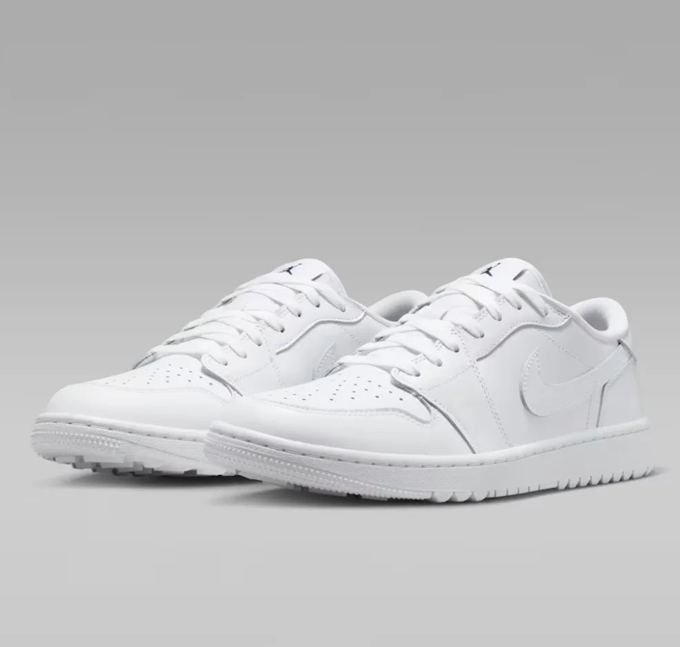 Nike Mens Golf Shoes |  Air Jordan | White-Metalic