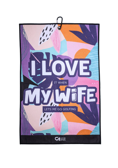 [CAGT008] Custom Apparel Golf Towel | Waffle (I Love My Wife)