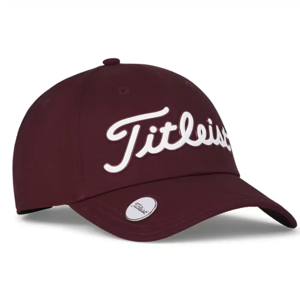 [TH25APBME-6B1] Titleist Mens Golf Cap | Players Performance Ball Marker (Burgundy/White)