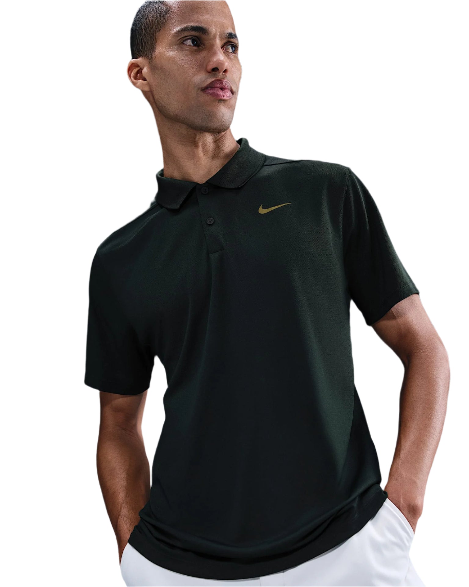 Nike Mens Golf Shirt | Victory Solid | Black-Gold