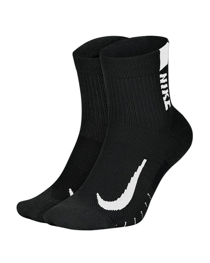 [CV2617-010-2] Nike Mens Socks | Multiplier Low | 2 Pack (Black/White, L)