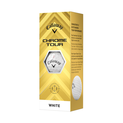 [3000990W] Callaway Golf Balls | Chrome Tour (White/Sleeve, 2024)