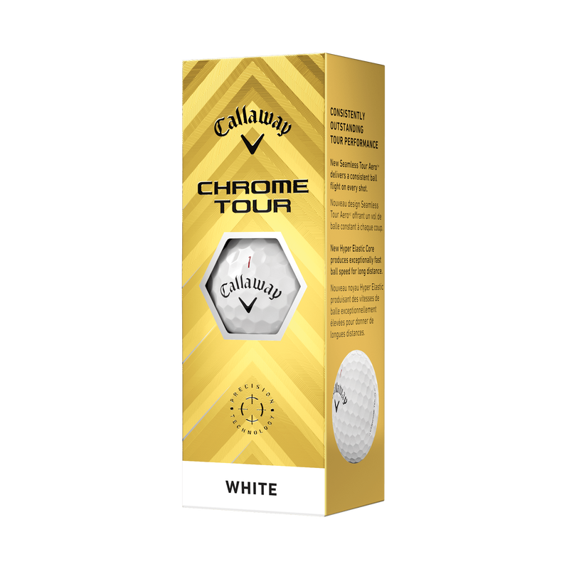 [3000990W] Callaway Golf Balls | Chrome Tour (White/Sleeve, 2024)