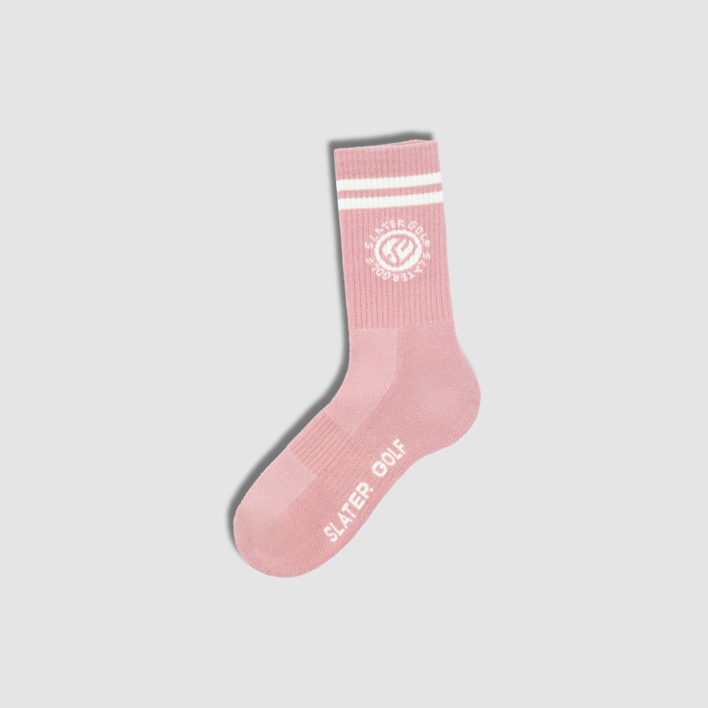 Slater Golf | Womens Crew Sock Pair | Dusty Pink