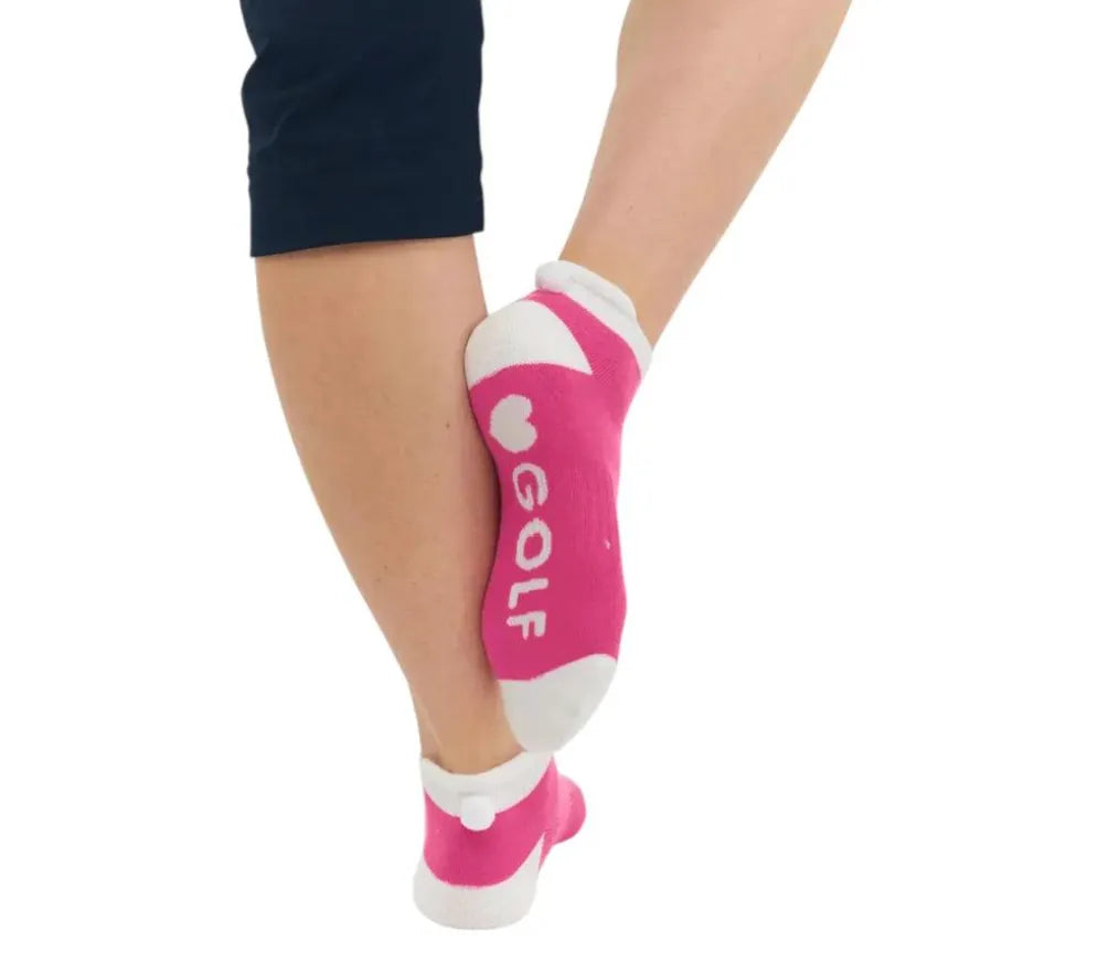 Cutter and Buck Womens Golf Socks | Secret Lip | Pink-White