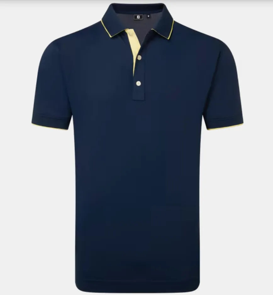 Footjoy Mens Golf Shirt | EU Wordmark Pique | Navy
