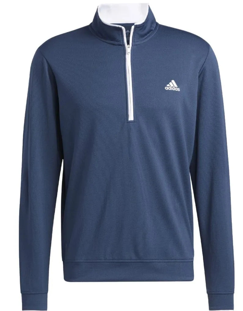 [IU4511-3XL] Adidas Mens Golf Sweatshirt | Light Weight | Quarter Zip | Navy-White (3XL)