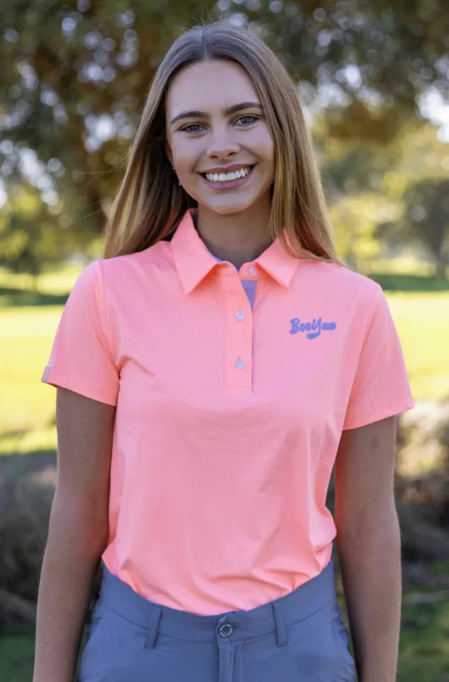 Booyaa Ladies Golf Shirt | Coral
