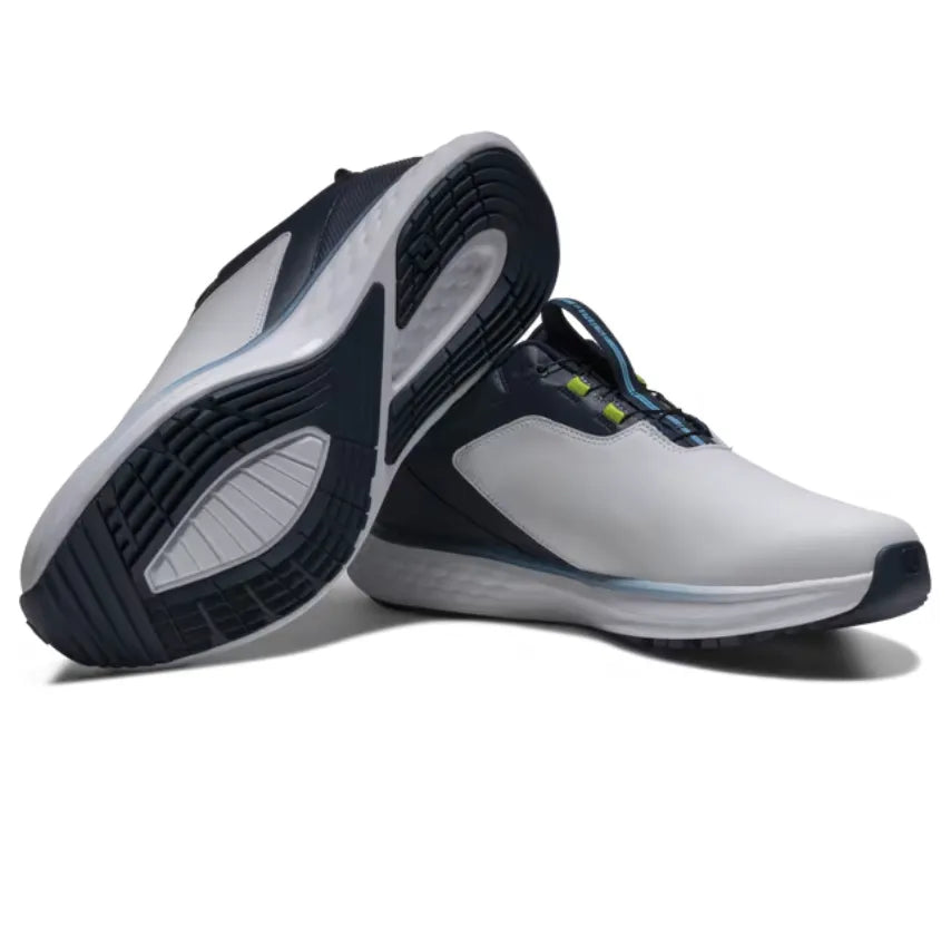 Footjoy Mens Golf Shoes | Pulse Boa | White-Navy-Blue