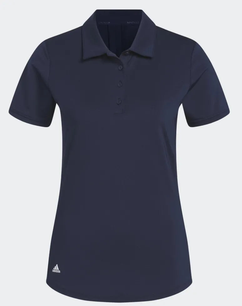 Adidas Womens Golf Shirt | Solid Performance Short Sleeve Polo | Collegiate Navy