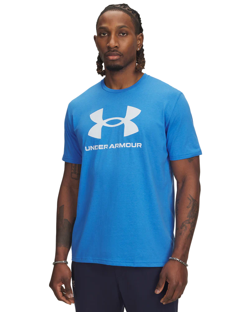 Under Armour Mens Golf Shirt | Sportstyle Logo Update LC SS | Blue Atlantis