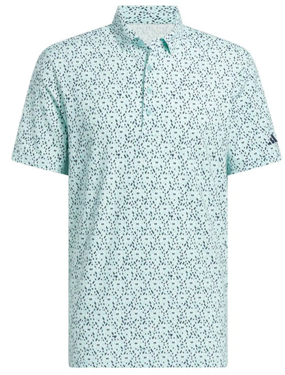 Adidas Mens Golf Shirt | Ultimate365 Micro Argyle Polo | Semi Flash Aqua - Collegiate Navy