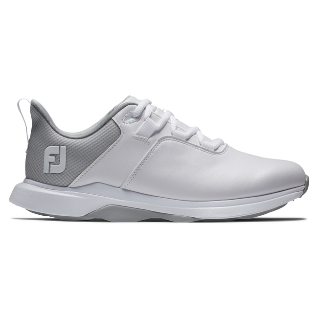 [982054] Footjoy Womens Golf Shoes | Pro Lite 3d (White/Grey, 4)