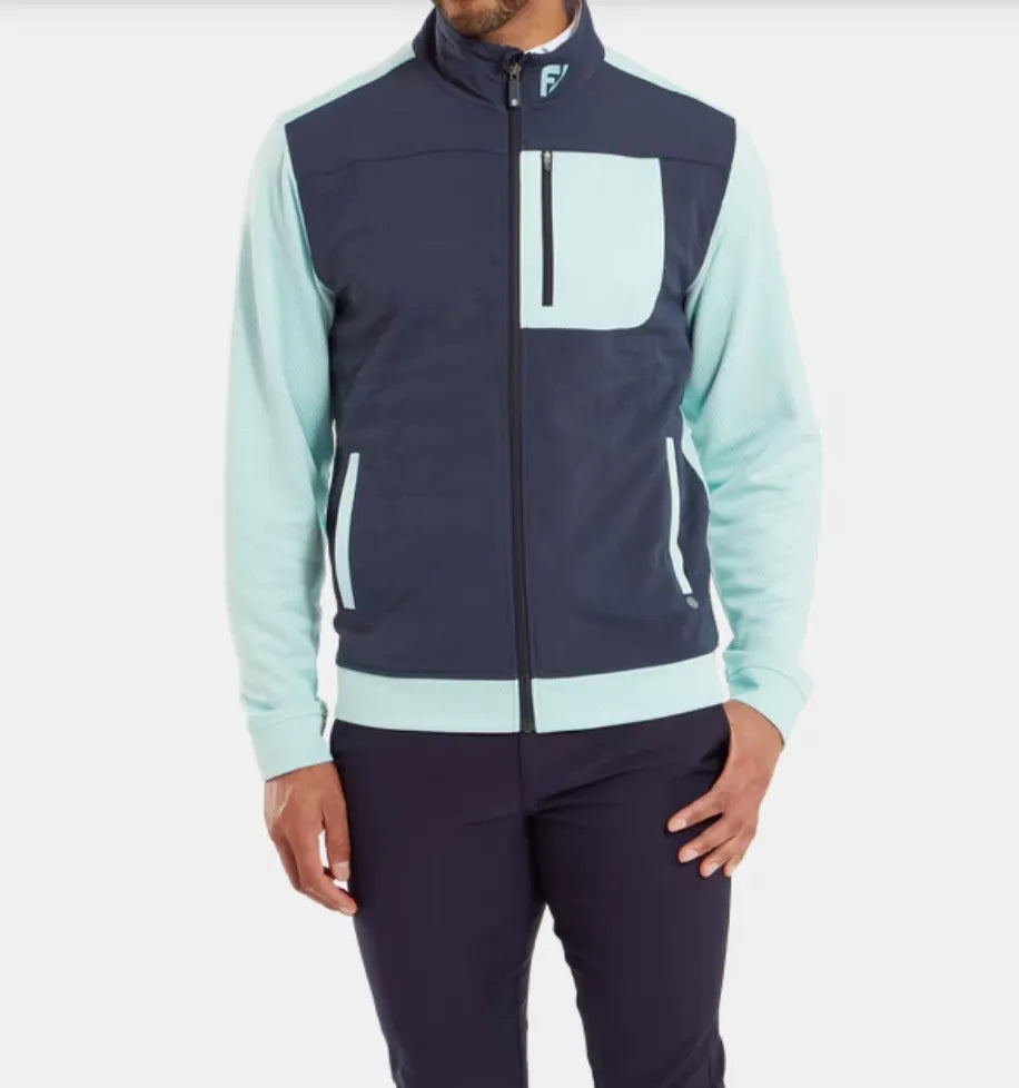 Footjoy Mens Golf Jacket | EU Thermoseries | Hybrid | Sage-Navy