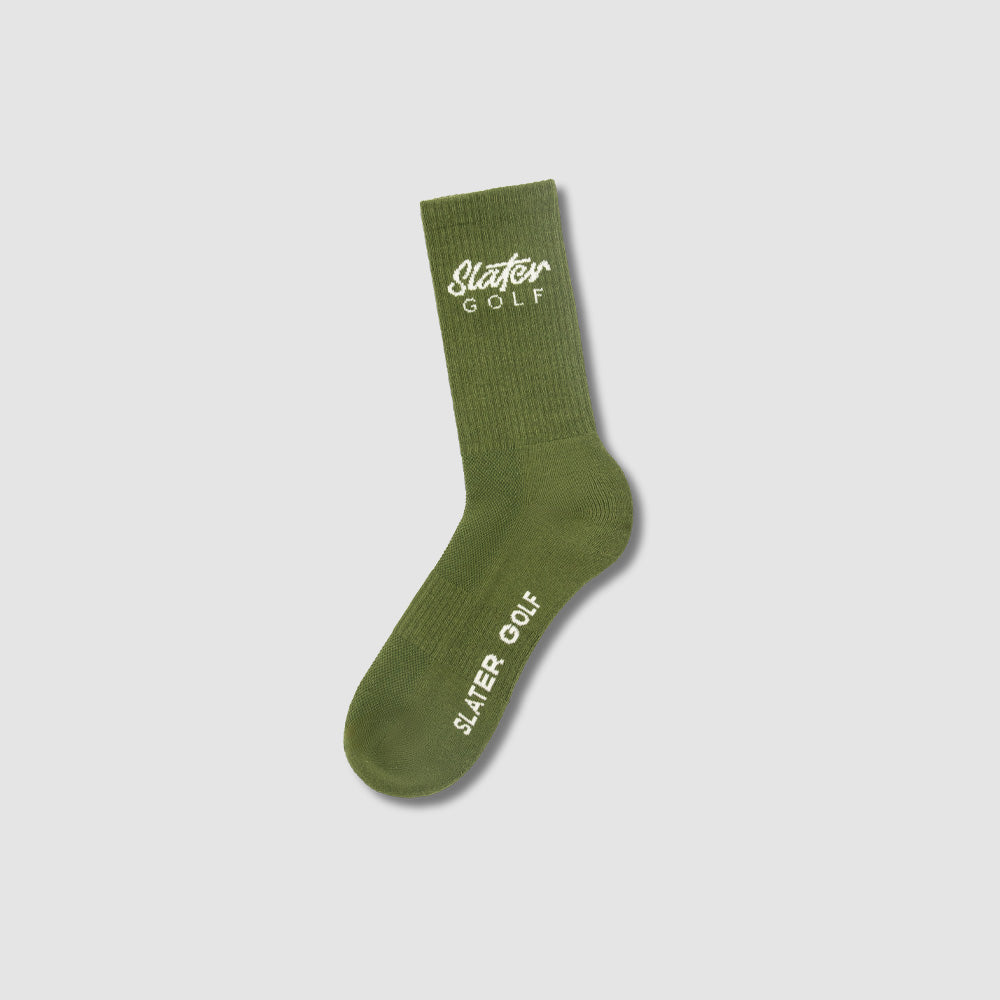 Slater Golf | Mens Crew Sock Pair | Watercress