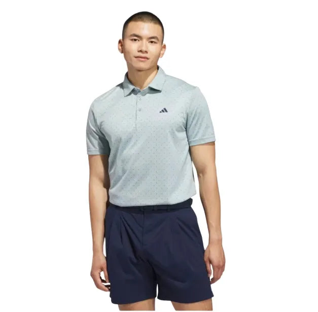 [JY5464L] Adidas Mens Golf Shirt | PERF TXT Print |  WOSA-CONAVY (L)