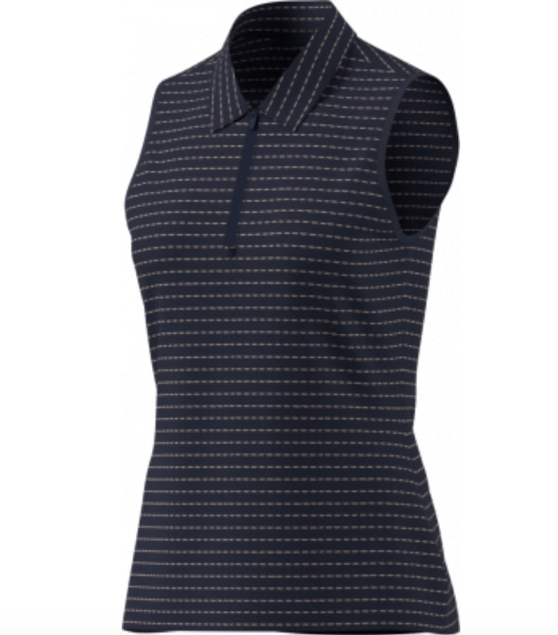 Adidas Womens Golf Shirt | Ultimate365 Stripe | Collegiate Navy