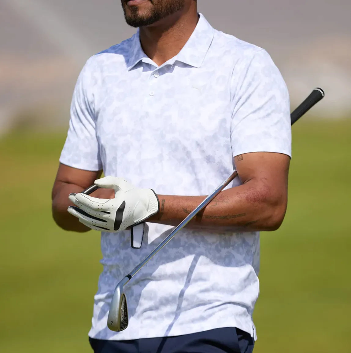 Puma Golf Mens Shirts | Floral Polo | Pure 2.0 | White Glow