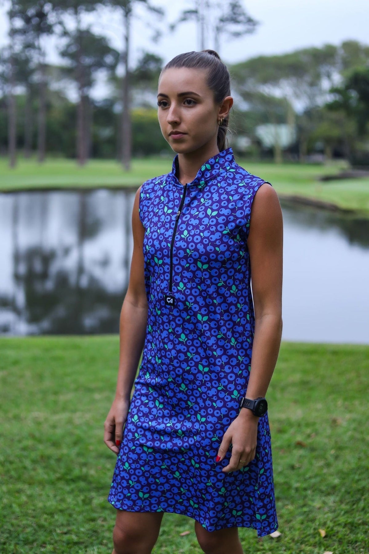 [CADBBS] Custom Apparel Womens Dress | Funky (Blue Berries, S)