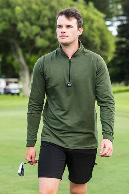 [CAAJ025] Custom Apparel Mens Golf Jersey | Apex Plain (Olive, 2XL)