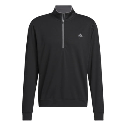[IU4514S] Adidas Mens Golf Pullovers | Lightweight 1-4 Zip | Black (S)