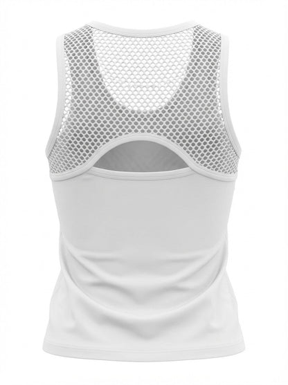 Anneli-Cream Performance Vest with Net Opening on back