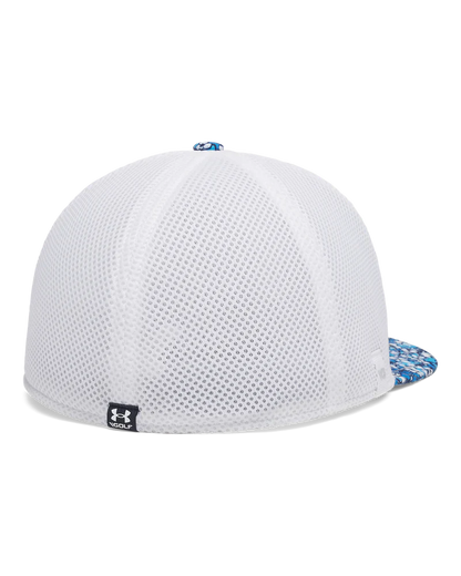 Under Armour Men`s Cap | Chill Drive Low Stretch Fit | White/Blue Flowers