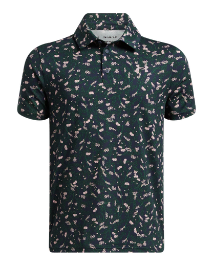 Under Armour Junior Golf Shirt | Polo | Green/Blue Printed