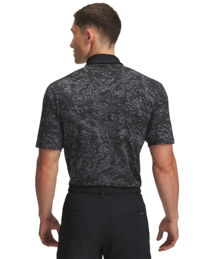 Under Armour Men's Golf Shirts | 3.0 Printed Polo | Black/Dark Grey