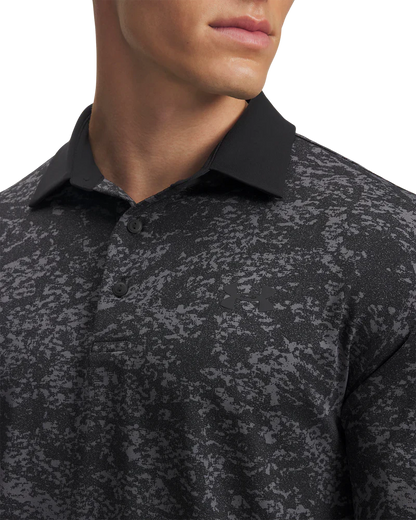 Under Armour Men's Golf Shirts | 3.0 Printed Polo | Black/Dark Grey
