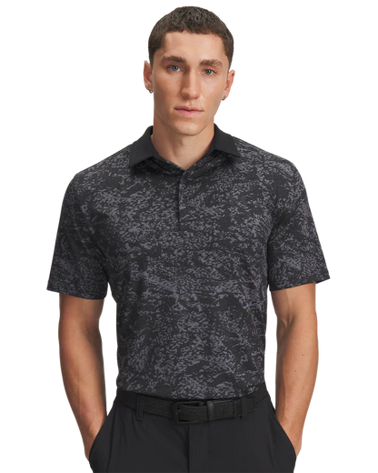 Under Armour Men's Golf Shirts | 3.0 Printed Polo | Black/Dark Grey