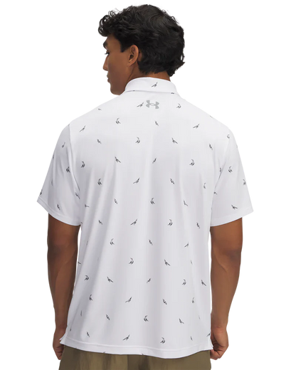 Under Armour Men's Golf Shirts | 3.0 Printed Polo | White/Birds