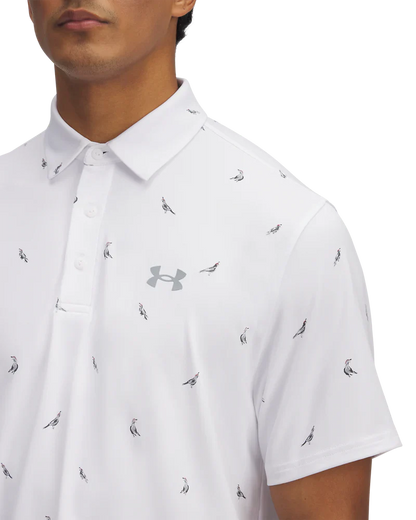 Under Armour Men's Golf Shirts | 3.0 Printed Polo | White/Birds