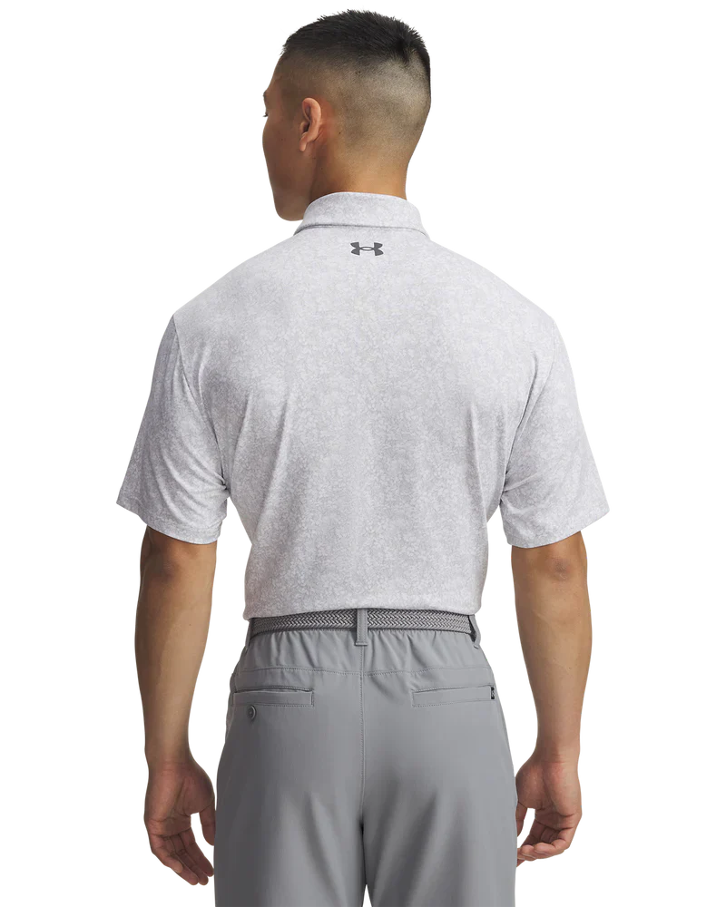 Under Armour Men's Golf Polo | Playoff 3.0 Printed Polo | Light Grey