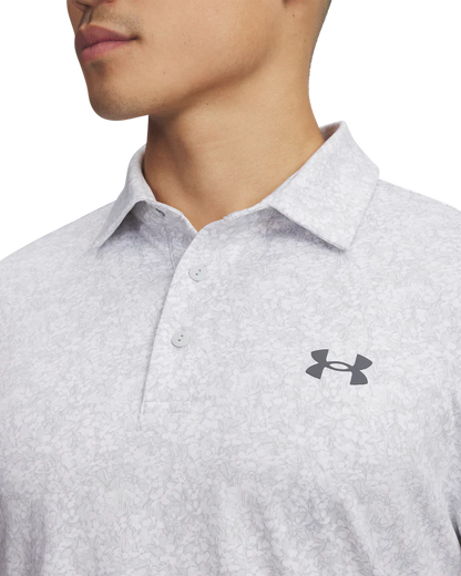 Under Armour Men's Golf Polo | Playoff 3.0 Printed Polo | Light Grey