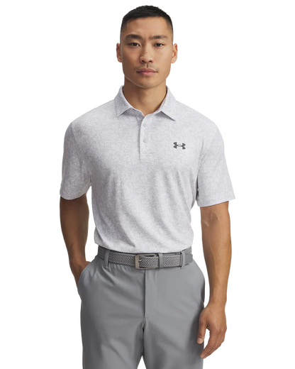 Under Armour Men's Golf Polo | Playoff 3.0 Printed Polo | Light Grey