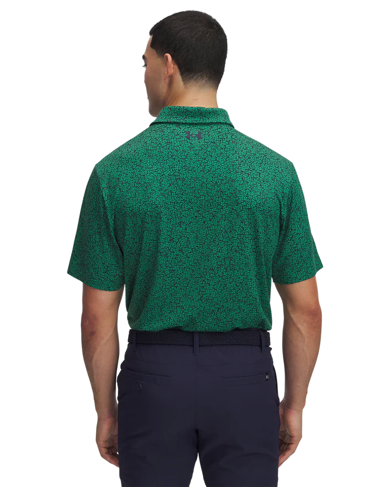 Under Armour Men's Golf Polo | 3.0 Printed Polo | Green/Black