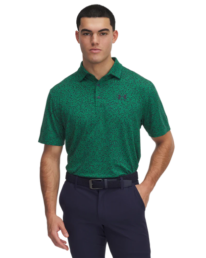Under Armour Men's Golf Polo | 3.0 Printed Polo | Green/Black